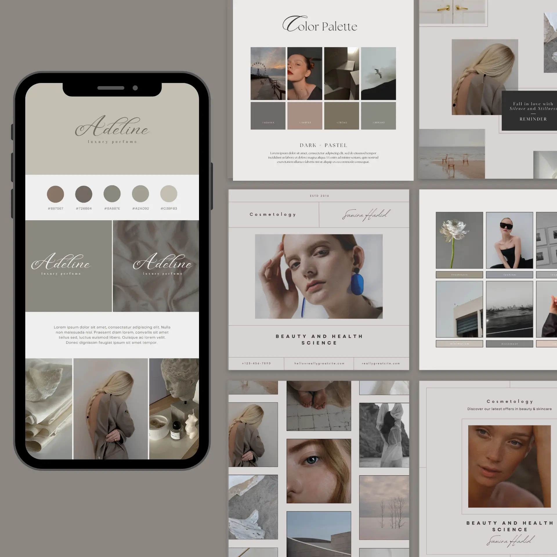 Колаж от снимки на уебсайтове изработени от Studio.ELSCAPE. Уебсайтовете са оптимизиране за всички съвременни устройства. На снимката се вижда изглед и на телефон.
