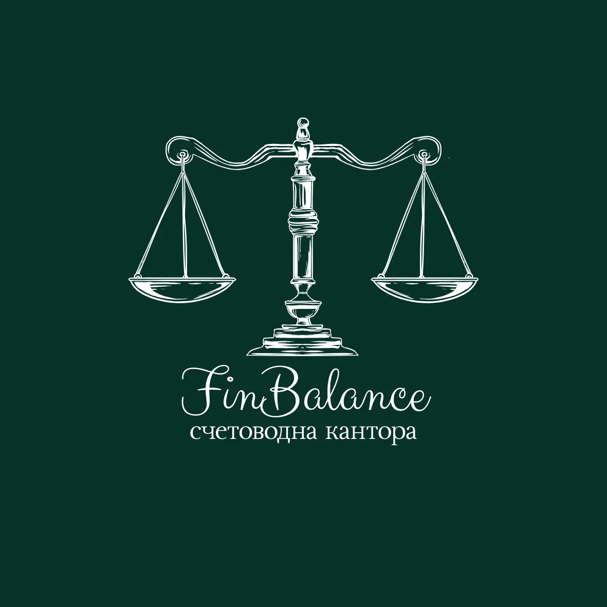 тъмно зелено лого с везни. Дизайн собственост на Studio ELSCAPE