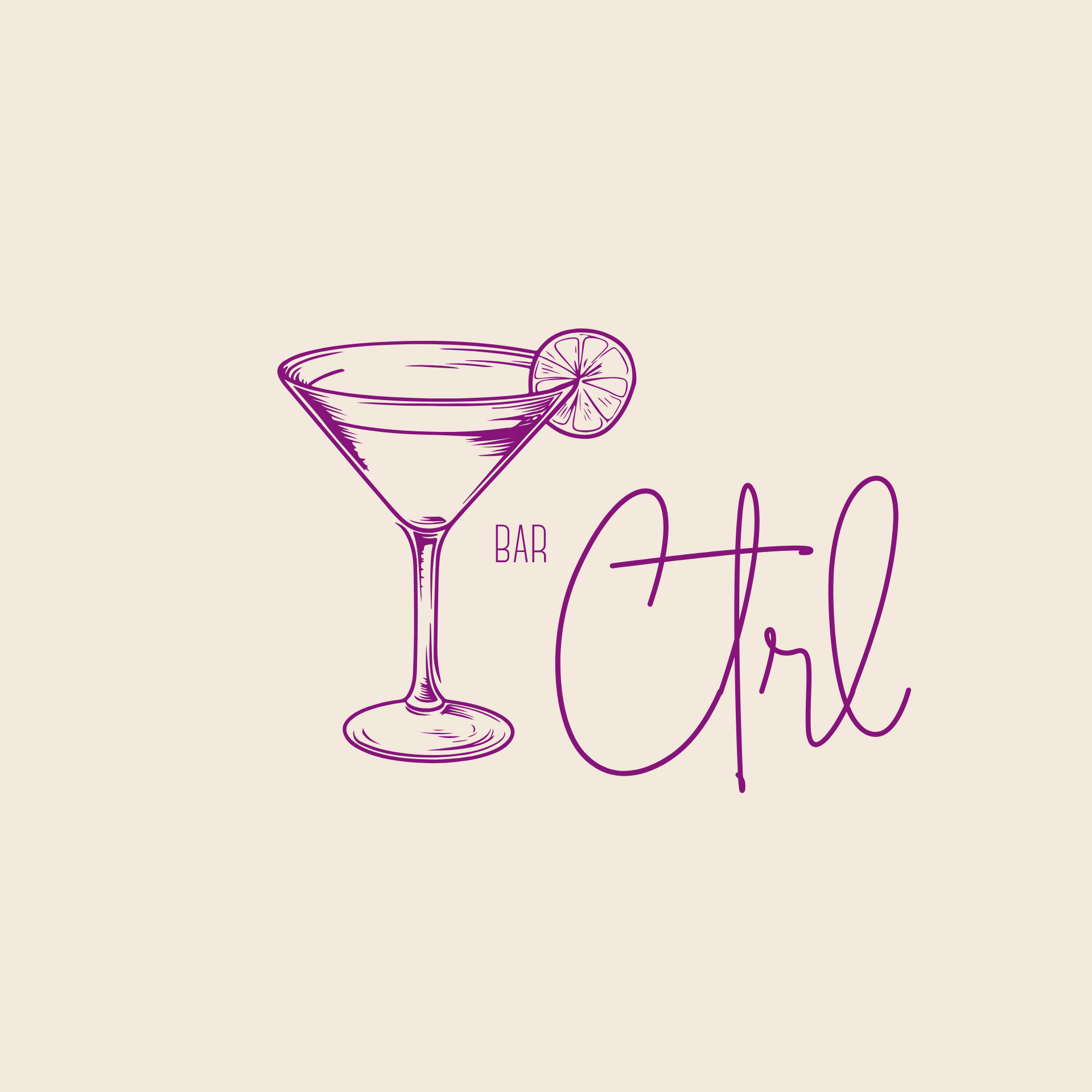 лого на бар - чаша и красив ръкописен надпис от Studio ELSCAPE